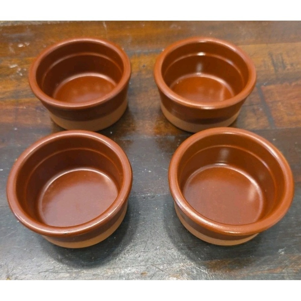 Set of 4 Casafina Portugal Terracotta 3" Ramekins Dipping Bowls - Oven Safe